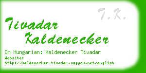 tivadar kaldenecker business card